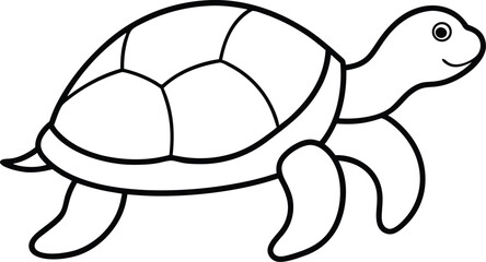 turtle icon line art vector illustration on transparent background	
