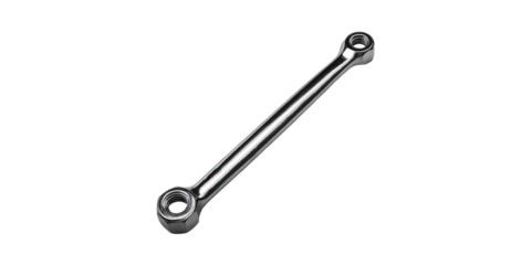 Chrome Double Ended Box Wrench. Essential Tool For Mechanical Repairs Isolated On Transparent Background