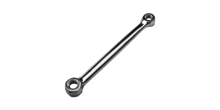 Chrome Double Ended Box Wrench. Essential Tool For Mechanical Repairs Isolated On Transparent Background