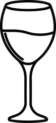 wine glass icon line art vector illustration on transparent background	
