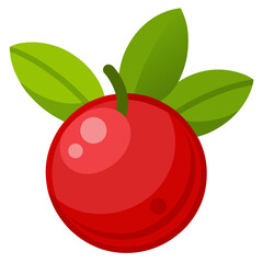 Clean Design Cranberry Fruit Vector on a White Background