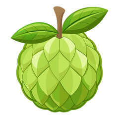 Minimalist Custard Apple Icon for Tropical Food Themes