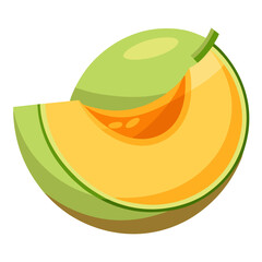 Modern Honeydew Fruit Graphic in a Flat Design Style