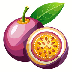 Minimalist Maracuya Fruit Icon for Exotic Juice Designs