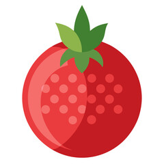 Simple Pomegranate with Seeds Vector Illustration