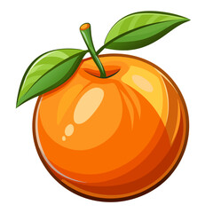 Simple Tangerine with Leaf and Peeled Segment Graphic