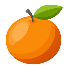 Clean Design Tangerine Fruit Vector on White