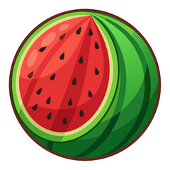 Simple Watermelon Slice with Seeds Graphic