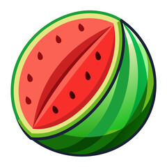 Minimalist Watermelon Icon for Summer and Picnic Themes