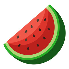 Modern Watermelon Fruit Vector Art Isolated on White