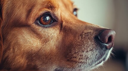Mixed breed dog looking away indoors during daytime