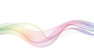 Soft colorful gradient wave curves on white background. Elegant abstract flow design perfect for web, branding, and presentations.