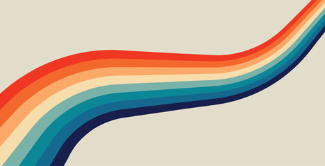 abstract rainbow strip retro style background