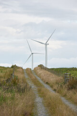 Wind Turbines over a brow of a hill