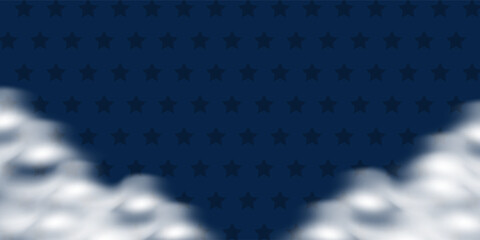 Patriotic American Background with Stars and Cloud Design

