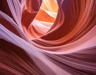 Obraz premium Antelope Canyon Sandstone Walls with Sunlight Curves