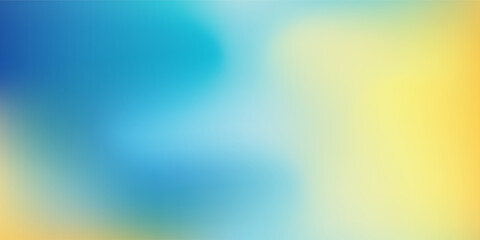 Obraz premium Abstract blurred gradient mesh background in blue and yellow colors of the Ukrainian national flag. Poster or banner template. vector illustration.