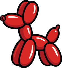 Cute Cartoon balloon animal dog twister vector illustration. Flat design vector of a balloon animal shaped like a dog in a playful cartoon style. © Chattanooga Tshirt