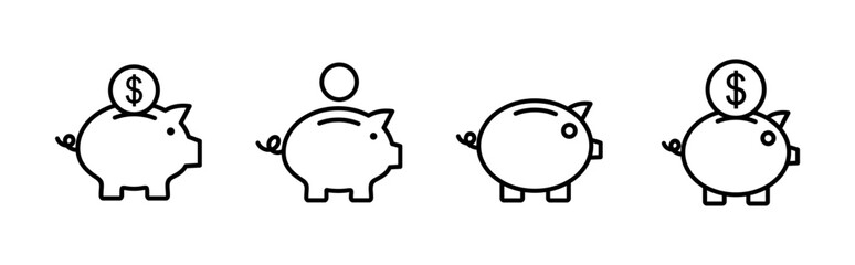 Piggy bank icon vector. piggy money icon