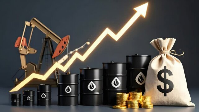 Oil price increase financial graph