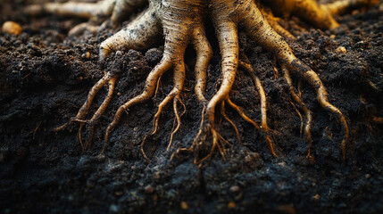 tree roots in the ground