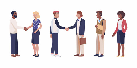 Obraz premium Diverse Business People Shaking Hands and Networking