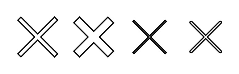 Obraz premium Close icon set. Delete icon vector. cross sign