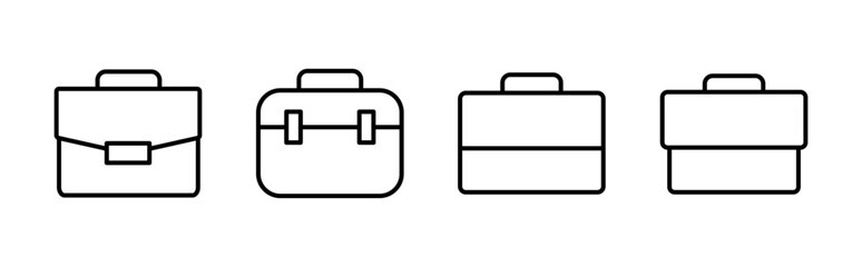 Briefcase icon set. suitcase icon. luggage symbol.