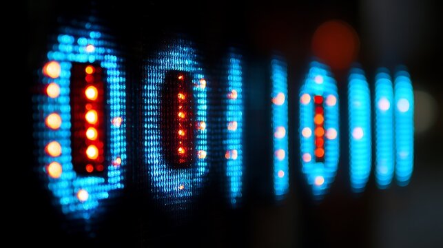 Binary code data stream abstract digital zeros and ones with technology background. - Powered by Adobe