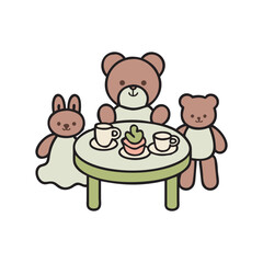 Little Girl Having A Toy Tea Party