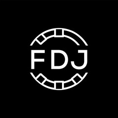 FDJ “Modern FVA Monogram Logo Design,  FDJ Later Logo , Sleek Minimalist Letter mark in Circle, High-Contrast Branding Concept”
