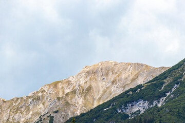 Panoramic view Marienberg mountain alpine landscape in Alps Tyrol Austria.