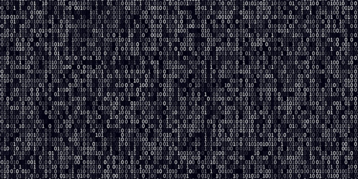 numbers 01 on blue numerical code sequence for data science and software development, with dynamic numbers crunching and data processing on tech background