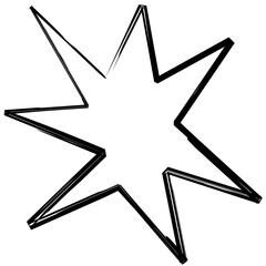 black star hand drawn icon scrapbook doodle planner