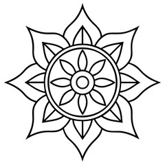 Minimal Rangoli Line Art Vector
