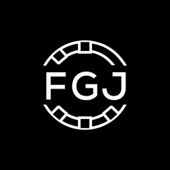 FGJ “Modern FVA Monogram Logo Design,  FGJ Later Logo , Sleek Minimalist Letter mark in Circle, High-Contrast Branding Concept”
