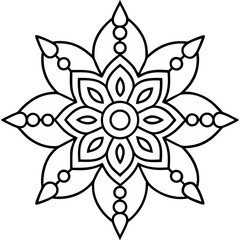 Minimal Rangoli Line Art Vector
