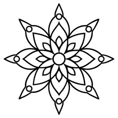 Minimal Rangoli Line Art Vector