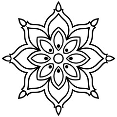 Minimal Rangoli Line Art Vector