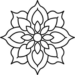 Minimal Rangoli Line Art Vector