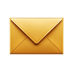 Golden Envelope Illustration Isolated Email Communication Message Shiny on transparent background