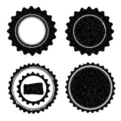 Black grunge round shapes. Brush strokes frames elements, frames for design. Vector isolated on white background.