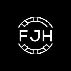 FJH “Modern FVA Monogram Logo Design,  FJH Later Logo , Sleek Minimalist Letter mark in Circle, High-Contrast Branding Concept”
