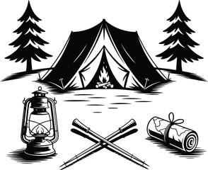 vector illustration of a camping