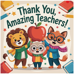 World Teachers? Day cartoon flyer 19.eps