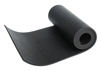 Roll of yoga mat isolated on transparent background