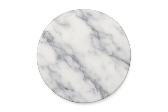 Round marble plate on transparent background for product placement