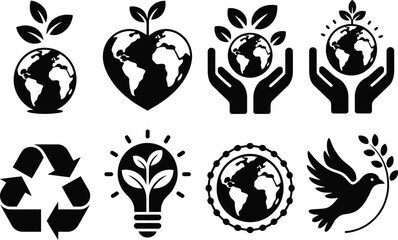 set of ecology icons