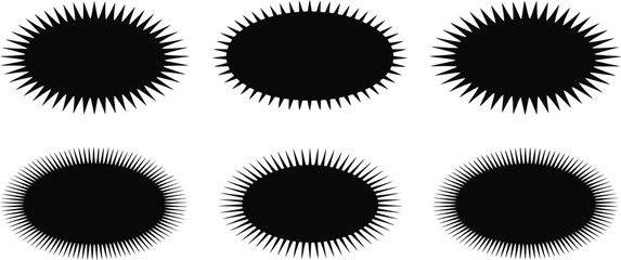 vector set of black and white circle