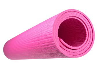 Roll of yoga mat isolated on transparent background